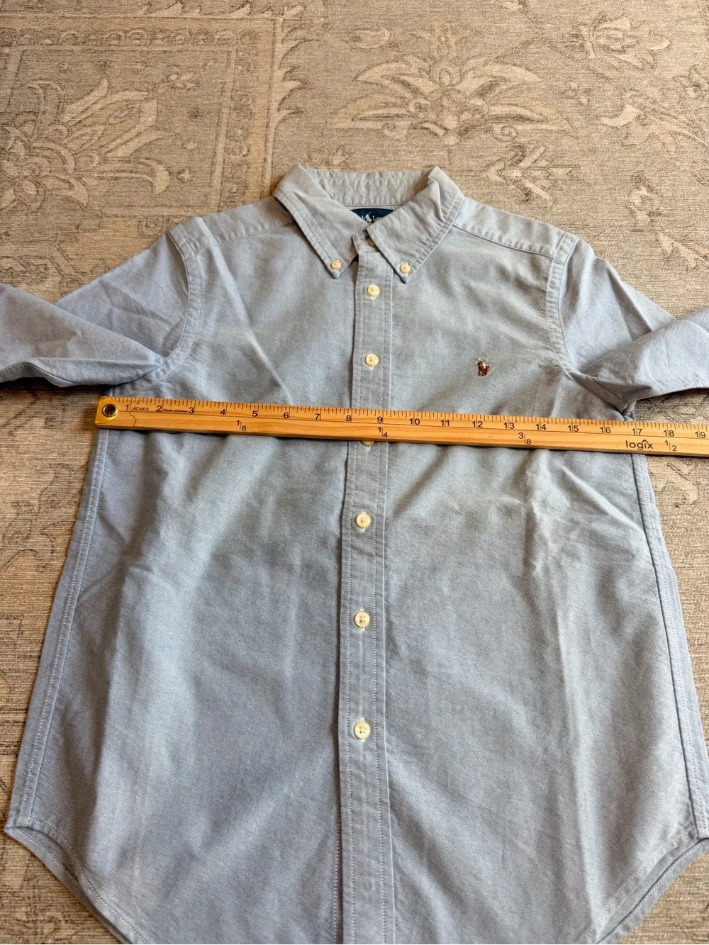 Ralph Lauren Light Blue chambray Button-Down Oxford long sleeve Shirt